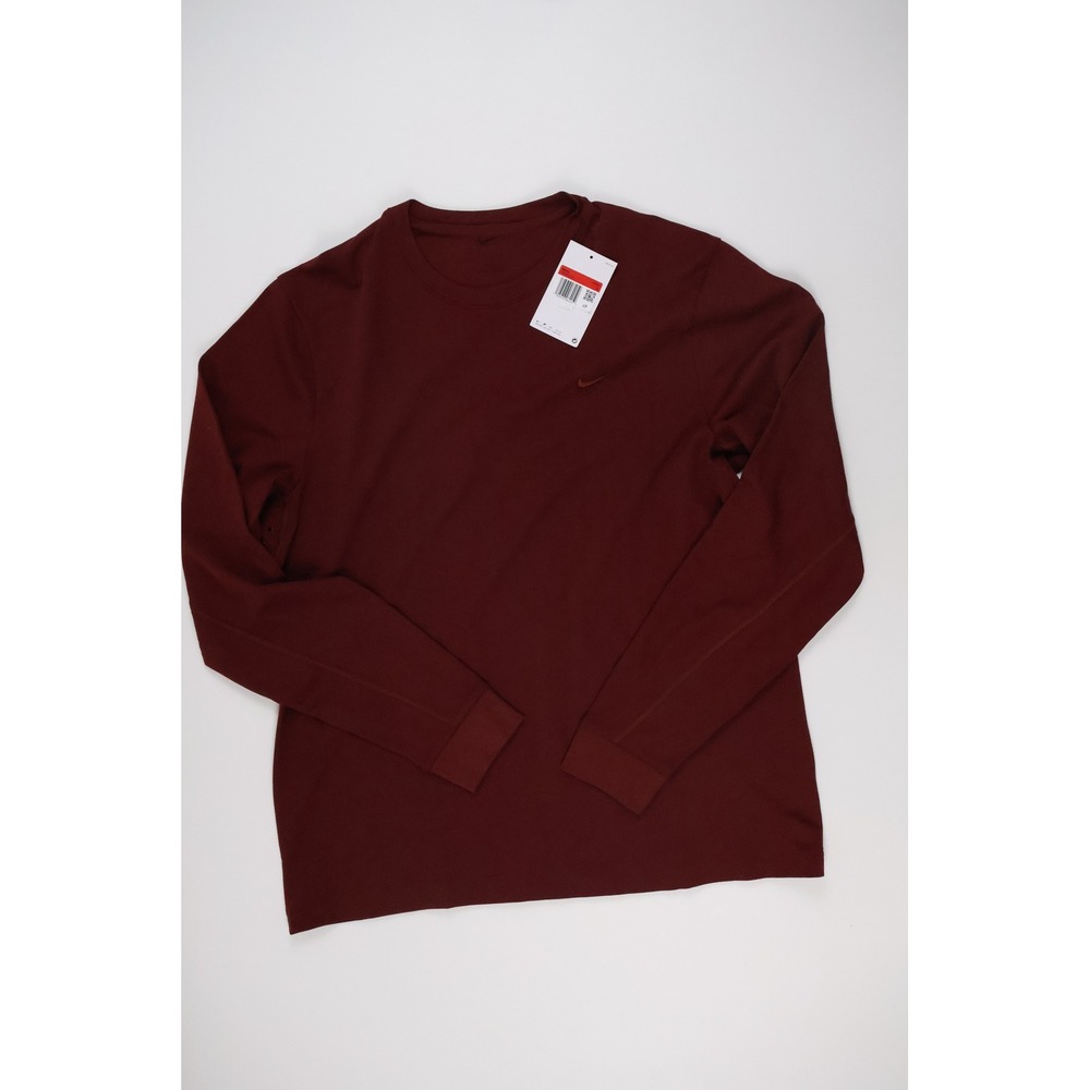 Nike Shirt Long Sleeve Crew Neck Burgundy Solid Large NWT